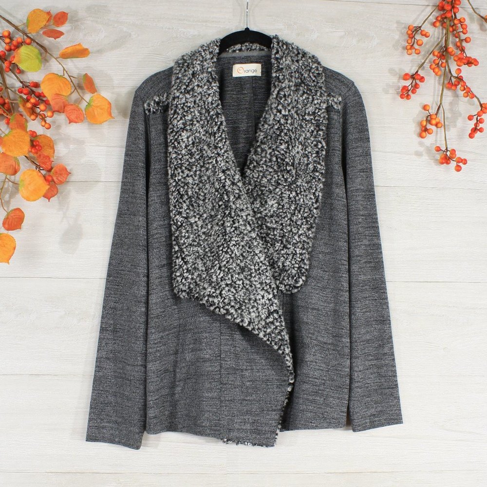 SOLD OUT!!  WB Open Front Draped Sherpa Jacket